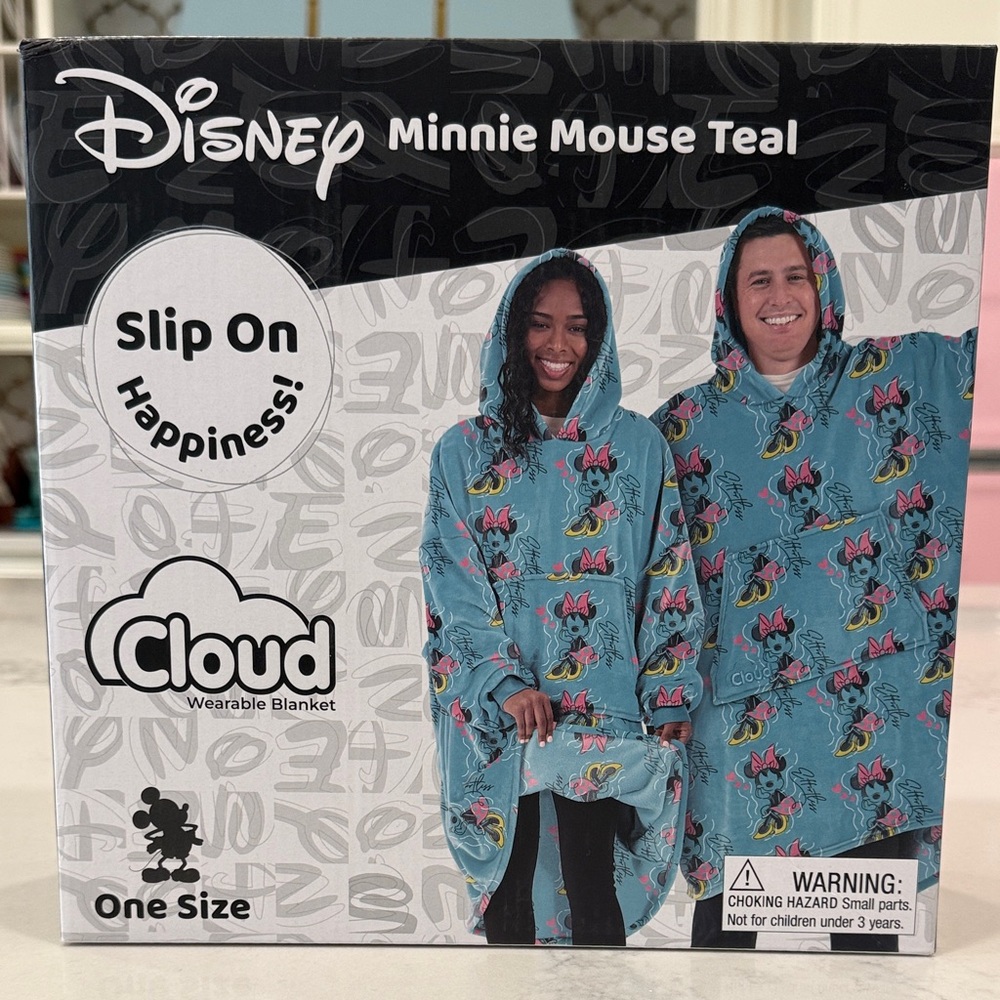Disney Minnie Mouse Teal Cloud Wearable Blanket